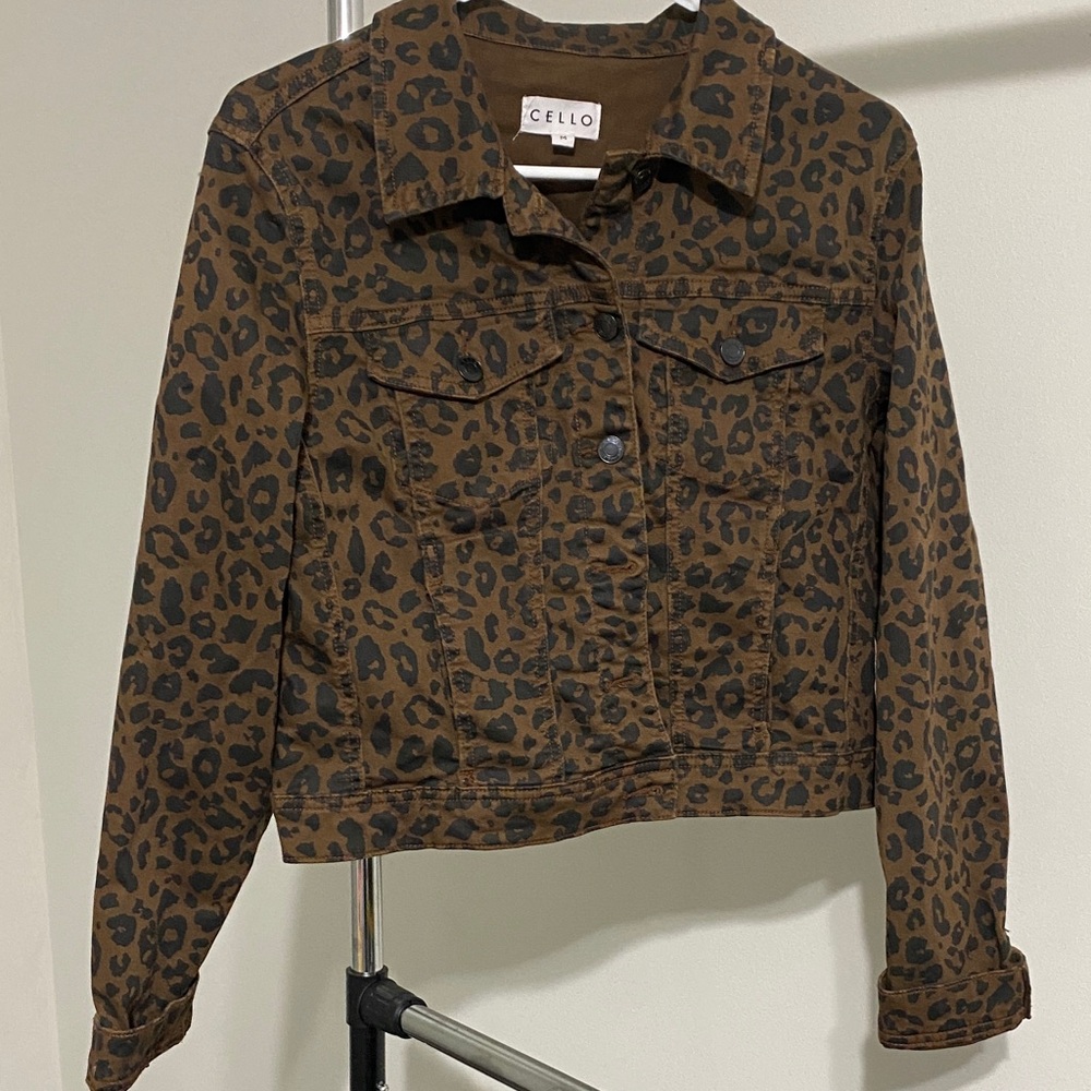 Leopard Print Jean Jacket